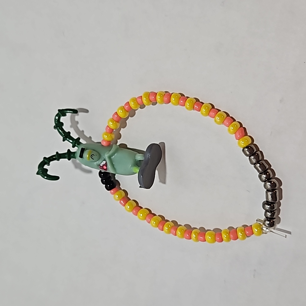 Plankton Spongebob character beaded bracelet